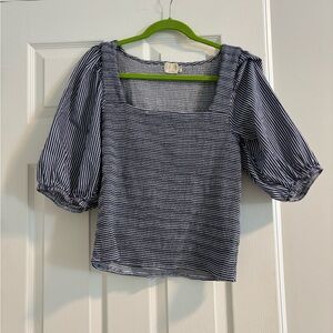 Nation LTD Blue Puff Sleeve Blouse